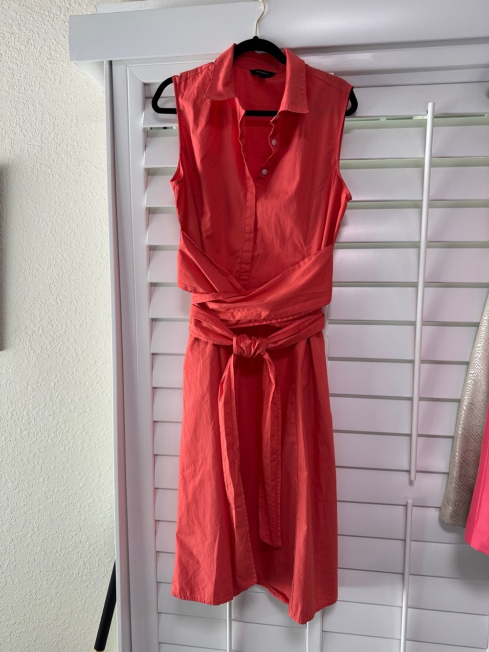 Coral Sleeveless Banana Republic Dress